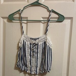 Aeropostale Navy and White Striped Camisole